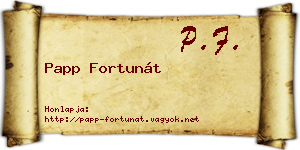 Papp Fortunát névjegykártya